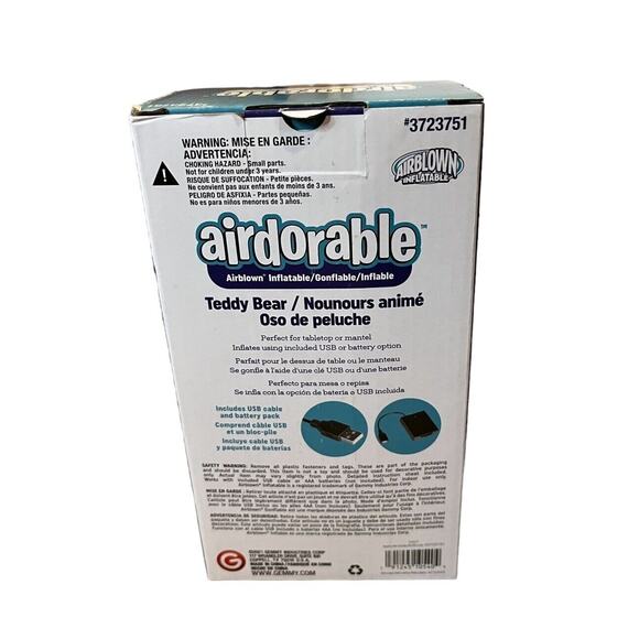 New Gemmy Airdorable Airblown Inflatable Teddy Bear 22" 3723751 Indoor - Picture 3 of 4
